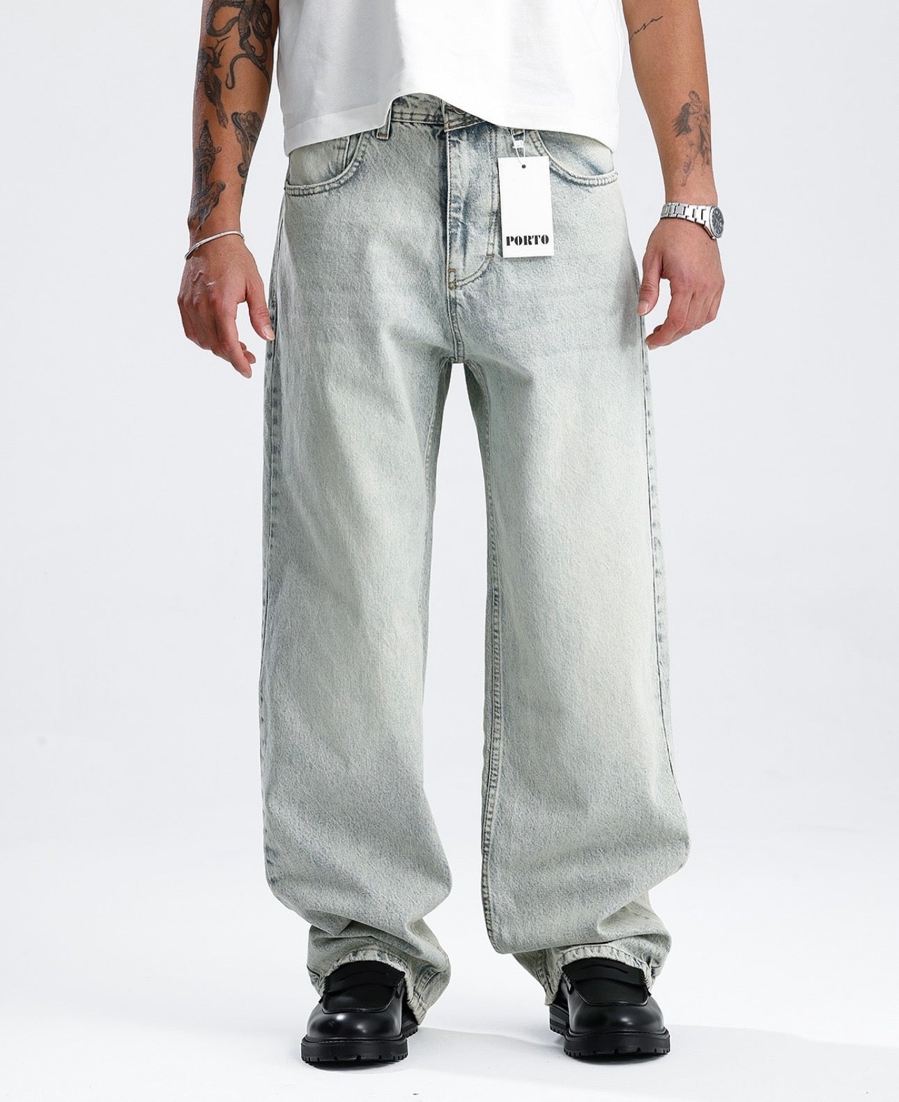 Ekstra Baggy Kot - Gri
